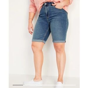 Vintage Old Navy Jean Bermudas High Waisted Cuffed The Sweetheart Jean S…